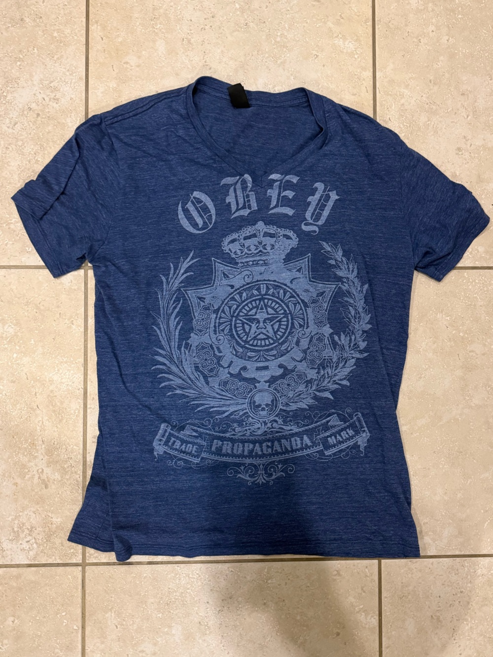 Obey Heathered Blue Logo Tee